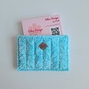 Geweven pasjeshouder | Turquoise velvet look