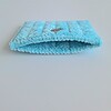 Geweven pasjeshouder | Turquoise velvet look