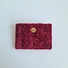 Geweven pasjeshouder | Wijnrood velvet look