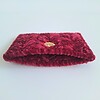 Geweven pasjeshouder | Wijnrood velvet look