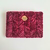 Geweven pasjeshouder | Wijnrood velvet look