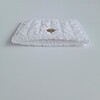 Geweven pasjeshouder | Wit velvet look