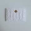Geweven pasjeshouder | Wit velvet look