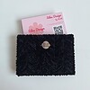 Geweven pasjeshouder | Zwart velvet look