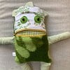 Groen Zorgenvriendje van vintage deken