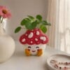 Handgemaakt Paddenstoelen Plantpotje – Kawaii Bloempotje van Plant-Based Kunststof – Cute Decoratie voor Kamerplanten