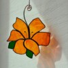 Handgemaakte lelie zonnevanger | raamhanger | Tiffany-techniek | glas-in-lood | woondecoratie