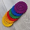 Handgemaakte onderzetters 'Rainbow'