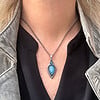 Handgemaakte zilveren hanger met Blauwe Chalcedoon ✨💙