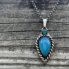 Handgemaakte zilveren hanger met Blauwe Chalcedoon ✨💙
