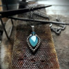 Handgemaakte zilveren hanger met Blauwe Chalcedoon ✨💙