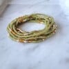 Ibizastyle wikkelarmband met goudaccenten Light Sage