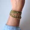 Ibizastyle wikkelarmband met goudaccenten Light Sage