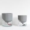 Kapi growing set: Small + Big flowerpot | Sleek gray