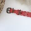 Koraal Vetleer Halsband | Robuuste vlecht | Maat XS 23-27 cm