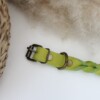 Lime Vetleer Halsband | Subtiele vlecht | Maat S 27-34 cm