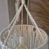 Macrame lampenkap, crèmekleur.