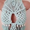 Macrame topje, turquoise.