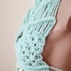 Macrame topje, turquoise.
