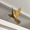 Magnetic hummingbird window art - Gold