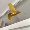 Magnetic hummingbird window art - Gold