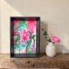 Mini schilderij - roze groen