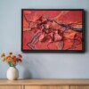 Mixed media abstract - textuur 3D - rood