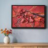 Mixed media abstract - textuur 3D - rood