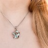 Oceaan Plumeria Ketting Zilver
