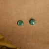 Oorbellen | faux agate green studs