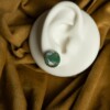 Oorbellen | faux agate green studs