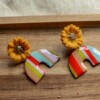 Oorbellen | Sunflower retro stripes