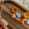 Oorbellen | Sunflower retro stripes