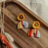 Oorbellen | Sunflower retro stripes