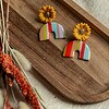 Oorbellen | Sunflower retro stripes