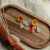 Oorbellen | Sunflower retro stripes