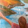 Origineel kunstwerk op kaart A4 – Open Valley – handgeschilderd acryl, ingelijst