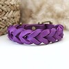 Paars Vetleer Halsband | Robuuste vlecht
