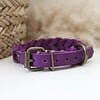 Paars Vetleer Halsband | Robuuste vlecht
