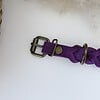 Paars Vetleer Halsband | Robuuste vlecht