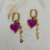 Purple Heart oorbellen stainless steel