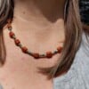 Red Safari: ketting met rode jaspis en afrikaanse turkoois