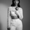 Sarasvati - Witte gehaakte teddy yarn shrug - M