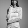 Sarasvati - Witte gehaakte teddy yarn shrug - M