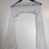 Sarasvati - Witte gehaakte teddy yarn shrug - M