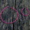 Set choker en armband rocailles fuchsia/lichtroze