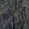 Set choker en armband rocailles multikleur