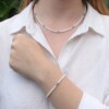 Set choker en armband rocailles wit/blauw/rosegold