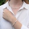 Set choker en armband rocailles wit/blauw/rosegold