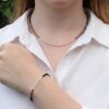 Set choker en armband rocailles zwart/bruin/zilver